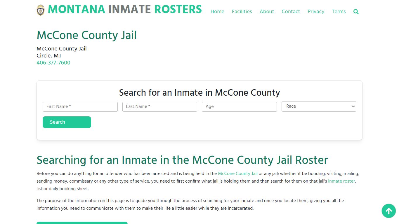 McCone County Jail MT: Inmate Search & Roster